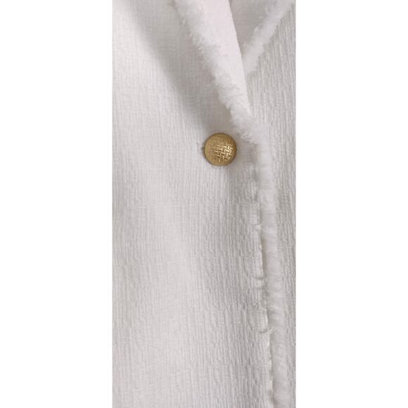 Kasper Women's Tweed One-Button Fringe Blazer White Size 6 NWT - Picture 11 of 15